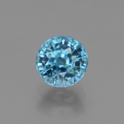 Zircão azul natural 2,69ct, corte redondo, VS
