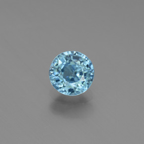 Zircão azul natural 1,09ct, corte redondo, VVS