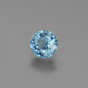 Zircão azul natural 1,09ct, corte redondo, VVS
