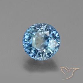 Zircão Azul Azul Natural 3.15ct, Redondo, VVS-VS