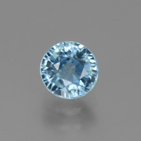 Zircão azul natural 2,79ct, corte redondo, VVS