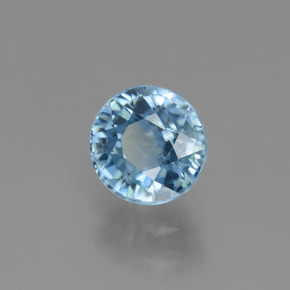 Zircão azul natural 2,79ct, corte redondo, VVS