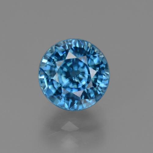 Zircão Azul Natural 4.14ct, Corte Redondo, VVS