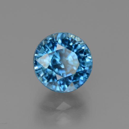 Zircão Azul Natural 4.14ct, Corte Redondo, VVS