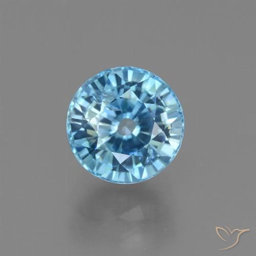 Zircão azul natural 4,02ct, corte redondo, VS