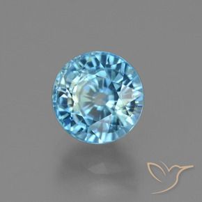 Zircão azul natural 4,02ct, corte redondo, VS