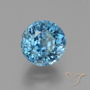 Zircão Azul Natural 4.93ct, Redondo, VVS