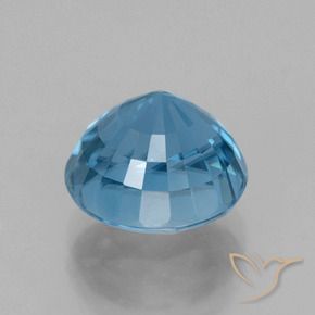 Zircão Azul Natural 4.68ct, Redondo, VVS