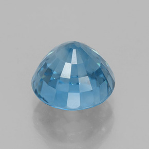 Zircão azul natural 4,43ct, corte redondo, VVS