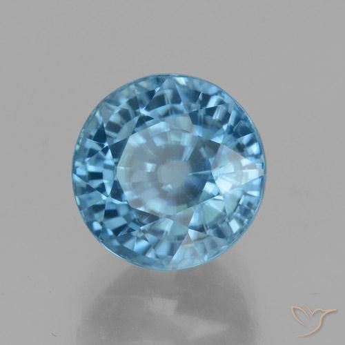 Zircão Céu azul Natural 4.52ct, Redondo, VVS