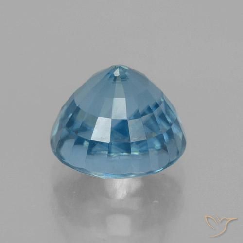 Zircão Céu azul Natural 4.52ct, Redondo, VVS