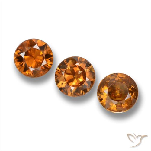 1.76ctw Natural ferrugem laranja Zircão, Redondo, VS