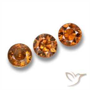 Pedras preciosas de Zircão ferrugem laranja natural de 1.76 ct, Redondo, VS