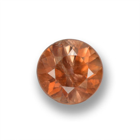 Zircão Laranja Natural 0.55ct, Corte Redondo, VS