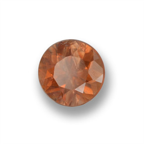 Zircão Laranja Natural 0.55ct, Corte Redondo, VS