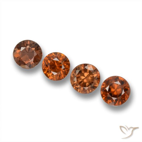 2.38ctw Natural Laranja Profundo Zircão, Redondo, VVS-VS