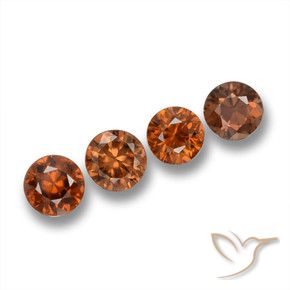 Pedras preciosas de Zircão Laranja Profundo natural de 2.38 ct, Redondo, VVS-VS