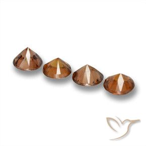 Pedras preciosas de Zircão Laranja Profundo natural de 2.38 ct, Redondo, VVS-VS