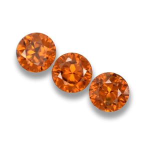 Pedras preciosas de Zircão Laranja natural de 1.73 ct, Corte Redondo, VVS-VS