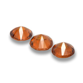 Pedras preciosas de Zircão Laranja natural de 1.73 ct, Corte Redondo, VVS-VS