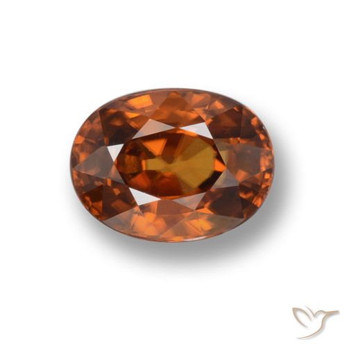 Zircão Laranja médio-escuro Natural 2.37ct, Corte Oval, VVS