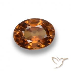 Zircão Laranja Marrom Profundo Natural 2.05ct, oval, VVS-VS