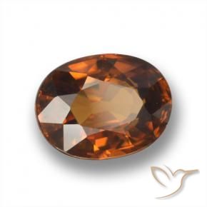 Zircão âmbar laranja Natural 2.07ct, oval, VVS-VS