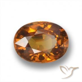 Zircão Marrom alaranjado Natural 2.16ct, oval, VVS