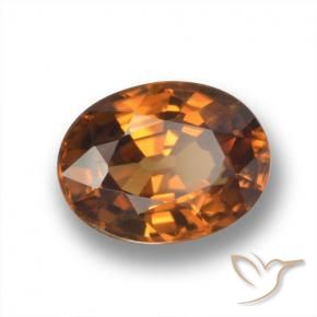 Zircão Castanho médio-escuro Natural 2.10ct, oval, VVS
