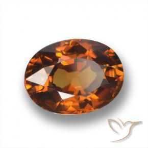 Zircão âmbar laranja Natural 2.10ct, oval, VVS