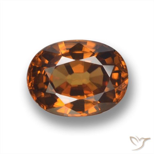 2.02ct Natural Laranja médio-escuro Zircão, oval, VVS
