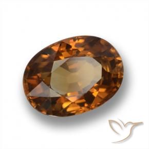Zircão Laranja médio-escuro Natural 1.99ct, oval, VVS-VS