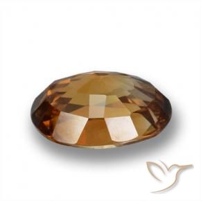 Zircão Laranja médio-escuro Natural 1.99ct, oval, VVS-VS