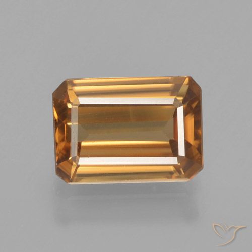 1.35ct Natural Laranja Profundo Zircão, Corte Esmeralda, VVS