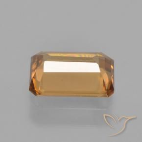 Zircão Laranja Profundo Natural 1.35ct, Corte Octógono / Esmeralda, VVS