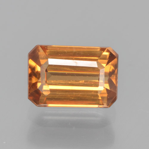 Zircão laranja natural 1,05ct, corte esmeralda, VVS