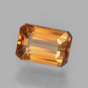 Zircão laranja natural 1,05ct, corte esmeralda, VVS