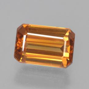 Zircão laranja natural 1,66ct, corte esmeralda, VVS