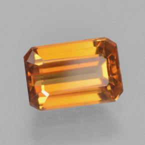 Zircão laranja natural 1,66ct, corte esmeralda, VVS