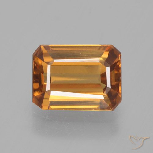 1.56ct Natural laranja marrom Zircão, Corte Esmeralda, VVS