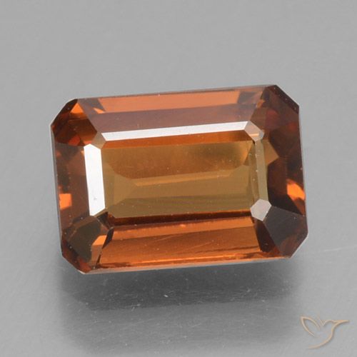 1.53ct Natural Laranja Profundo Zircão, Corte Esmeralda, VVS