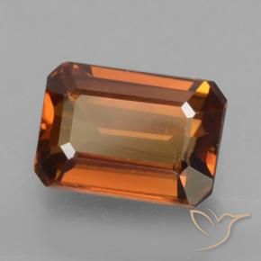 Zircão Laranja Profundo Natural 1.53ct, Corte Octógono / Esmeralda, VVS