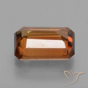 Zircão Laranja Profundo Natural 1.53ct, Corte Octógono / Esmeralda, VVS