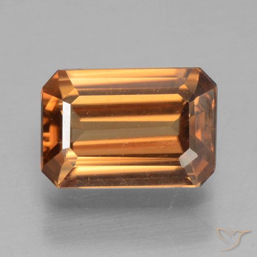 1.19ct Natural Laranja Médio Zircão, Corte Esmeralda, VVS