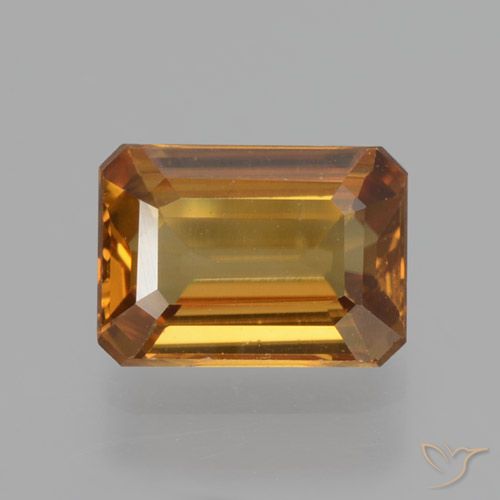 1.38ct Natural laranja marrom Zircão, Corte Esmeralda, VVS