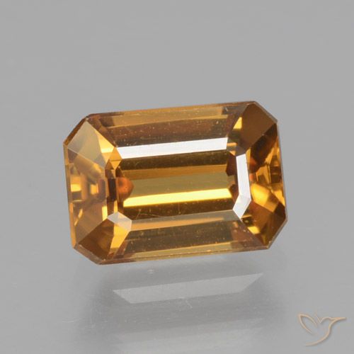 1.55ct Natural laranja marrom Zircão, Corte Esmeralda, VVS-VS