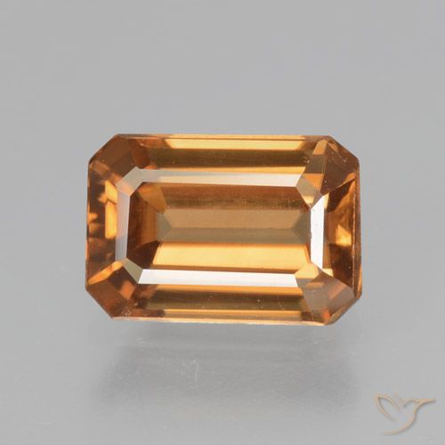 1.36ct Natural laranja marrom Zircão, Corte Esmeralda, VVS