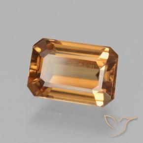 Zircão laranja marrom Natural 1.36ct, Corte Octógono / Esmeralda, VVS