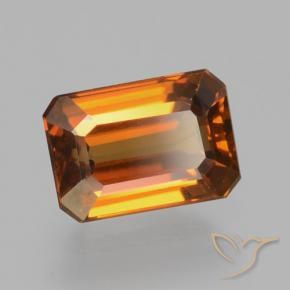Zircão Laranja acastanhado Natural 1.64ct, Corte Octógono / Esmeralda, VVS