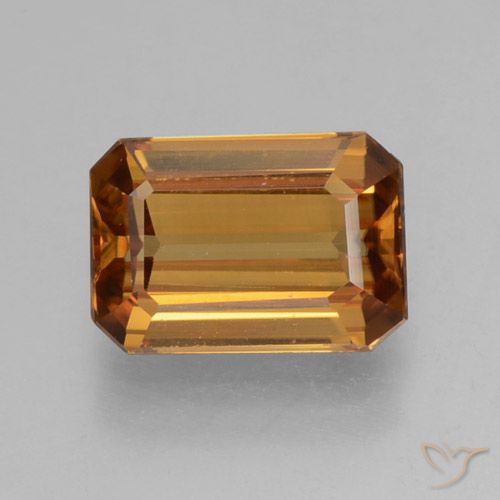 1.37ct Natural laranja marrom Zircão, Corte Esmeralda, VVS